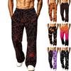 Herren Lockere Weite Beine Cargo Jogginghose mit Taschen Halloween Print für Lässige Outdoor-Kleidung