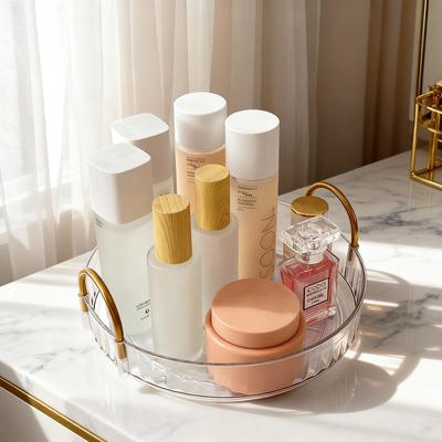 1/2/3 Tiers Rotating Skincare Cosmetics Storage Box Dressing Table Lipstick Makeup Brush Holder Bathroom Countertop Organizer