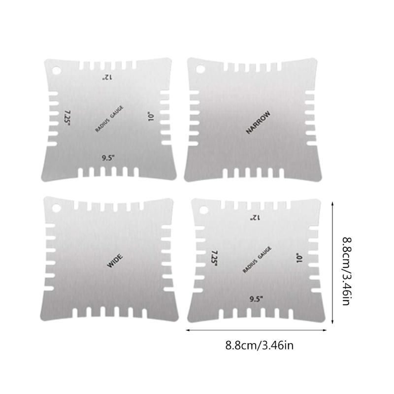 Guitar Luthier Tools Guitar Radius Gauge, String Action Ruler Gauge 32 Blades Feeler Gauge, Guitar Notched Radius Gauges