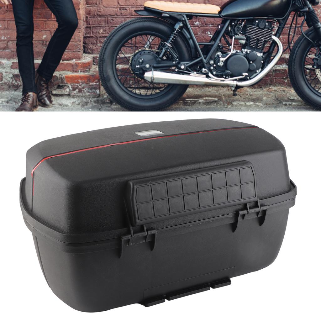 Motorcycle Rear Top Box 45L Capacity   Waterproof Shockproof Tail Storage Trunk for Scooter