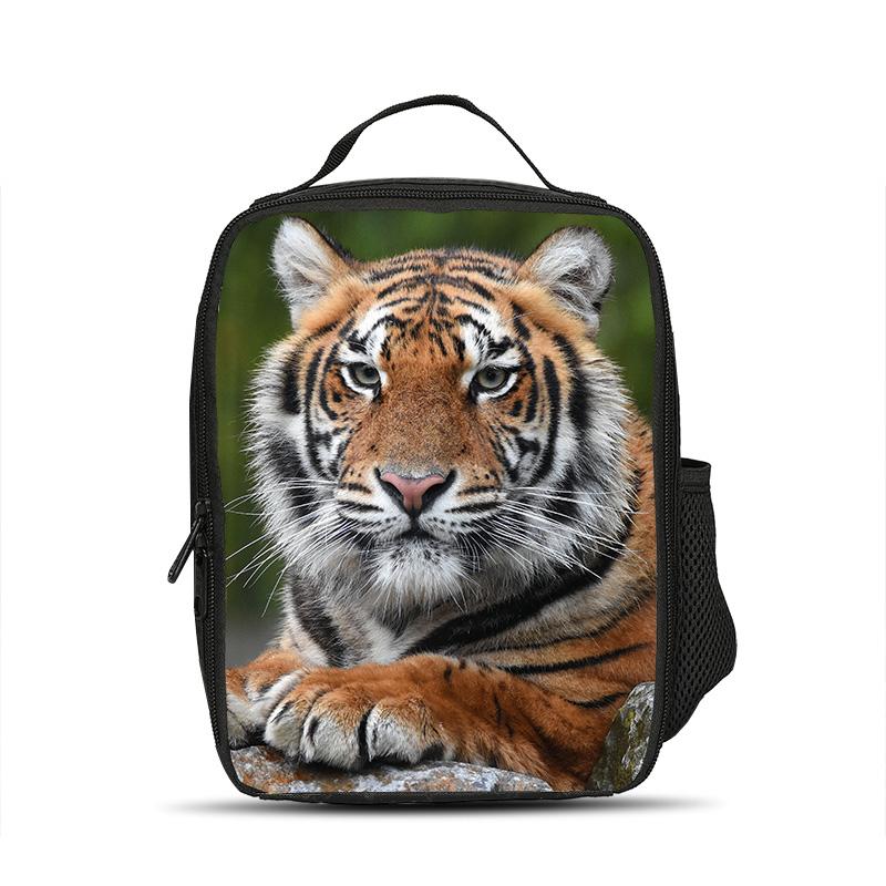 Hete verkoop tijger lunchtas, icepack, thermische isolatie, sterke duurzaamheid, dierenprint, schoolverjaardagscadeau voor jongens en meisjes