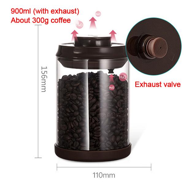 Coffee Beans Vacuum Sealed Tank Household Glass Food Storage Tank Moisture-proof Air Extraction Transparent Storage Tank