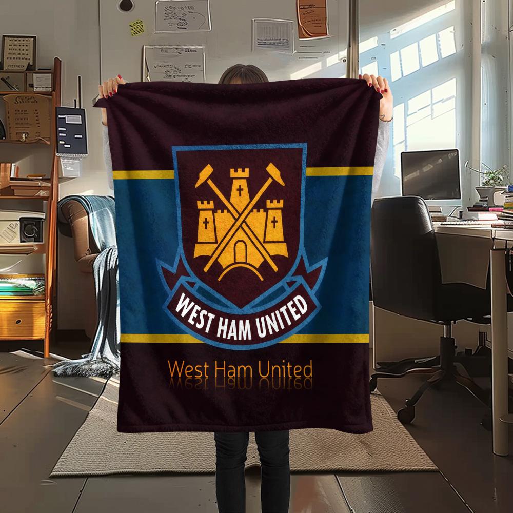 West Ham United F.C. Flanelldecke, Hohe Qualität, Bequem für alle Jahreszeiten, Heimdekoration, Wärme und Komfort