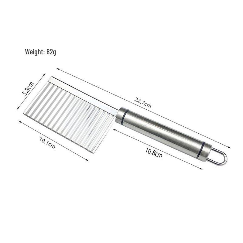 2-in-1 Stainless Steel Wavy Fry & Potato Cutter with Double-Headed Peeler/Grater Set