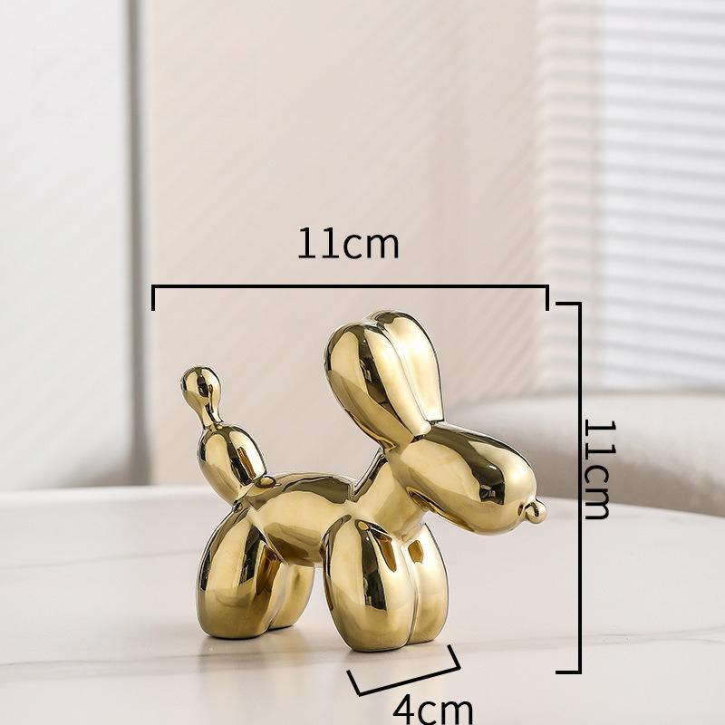

Nordic Ceramic Balloon Dog Abstract Ornament Creative Sculpture Study Room Statue Home Office Accessorie Festival Decoration