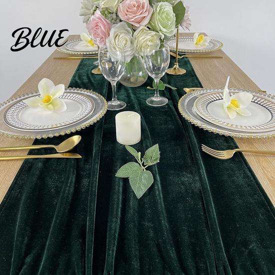 Burgundy Velvet Table Runner Christmas Runner Atrovirens 120 x 29 Wedding Reception Linens Inch Holiday for Weddings Parties Long Decoration