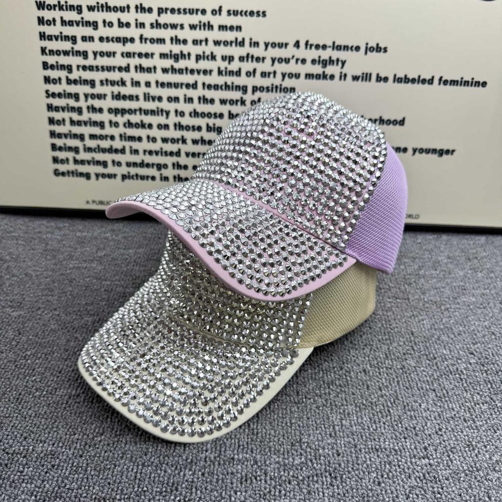 Heavy Industry Diamond Full Diamond Baseball Cap Women's Summer Mesh Breathable Light Luxury Style Small Face Big Head Circumference Sun Hat