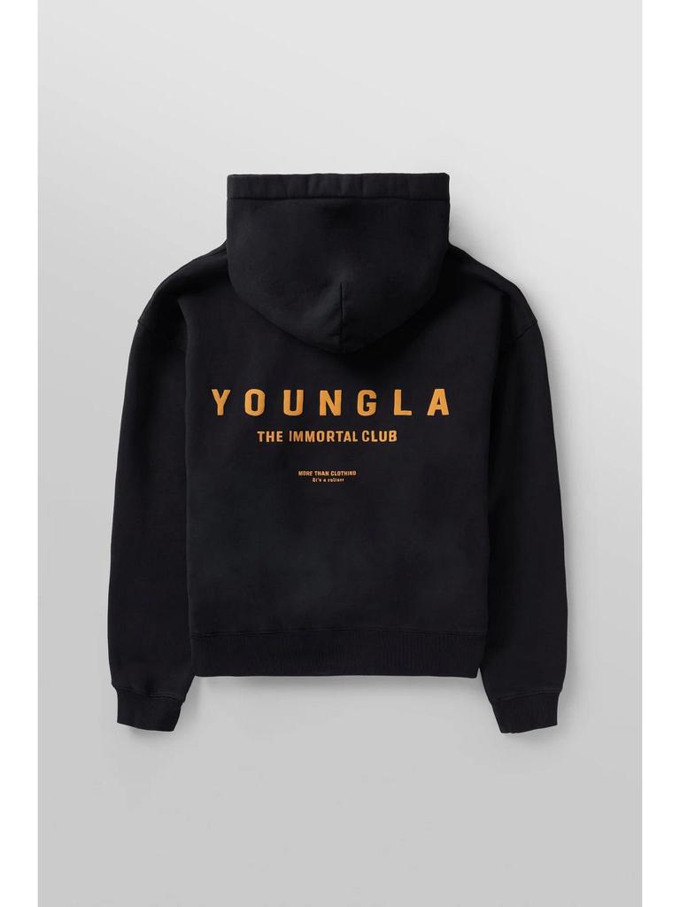 YOUNGLA Men's Oversized Pullover Hoodie Double-Layer Printed Fitness Jacket