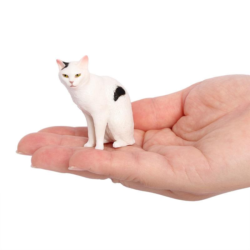 Simulation Animal Cat Model Black And White Cats Ornament Creative Stretching Lazy Kitten Craft Desktop Decoration Handmade