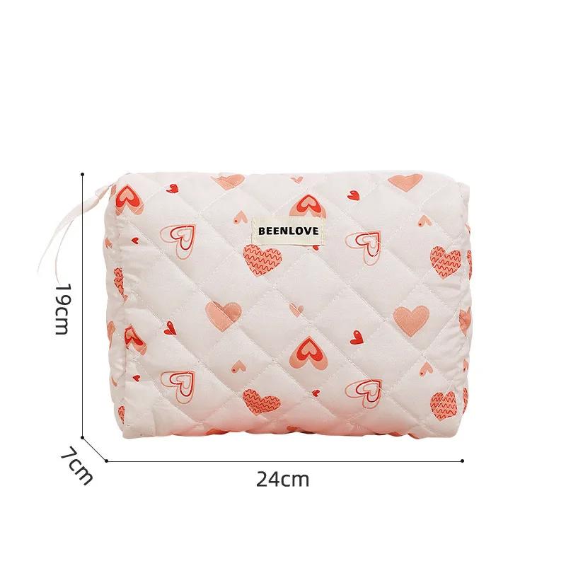 New Butterfly Love Flower Cosmetic Bag Fashion Quilted Cosmetic Bag Bow Flower Cosmetic Bag Large Capacity High Sense