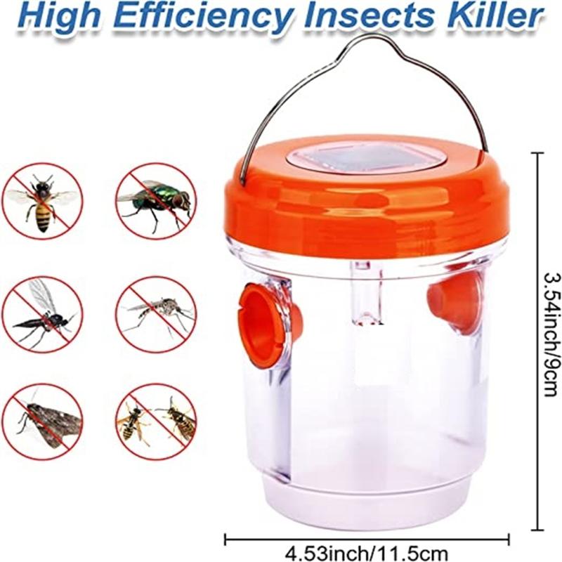 1 Çift Dış Mekan Yeniden Kullanılabilir Güneş Enerjili Asılabilir Yaban Arısı Tuzak Yakalayıcı Yaban Arıları Arılar Eşekarıları Avlamak İçin