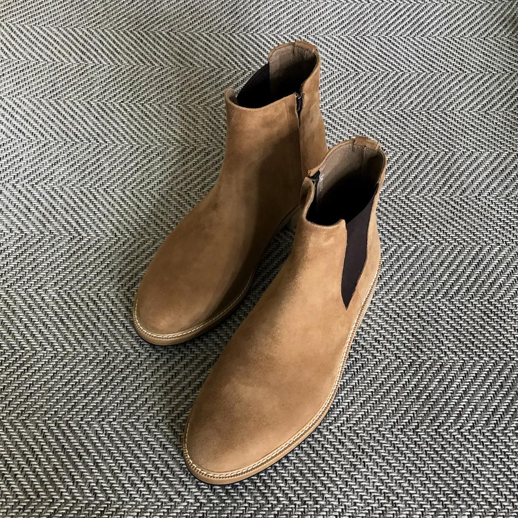 Joenshoe Lil Suede Round Chelsea Boots New Brick Brown