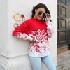 Women's Snowflake Jacquard Lantern Sleeve Christmas Sweater - European & American Style