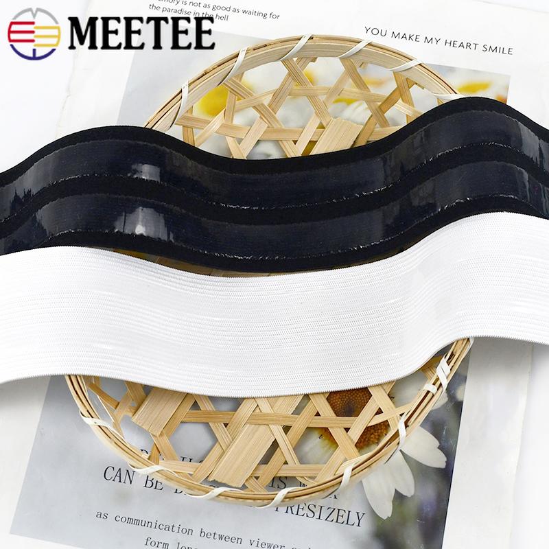 1/2/3/4/5M 5cm Non-slip Silicone Rubber Black White Elastic Band Webbing For Sewing Trousers Dress Belt Stretch DIY Accessories