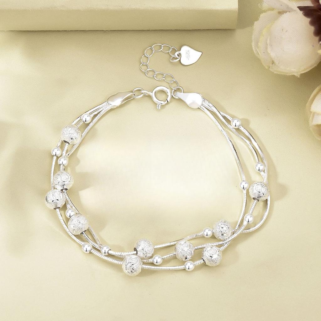 925 Silver Beads Charm Bracelets For Women Luxury Hollow Adjustable Lucky Ball Bracelet Wedding Party Fine Jewelry Gift