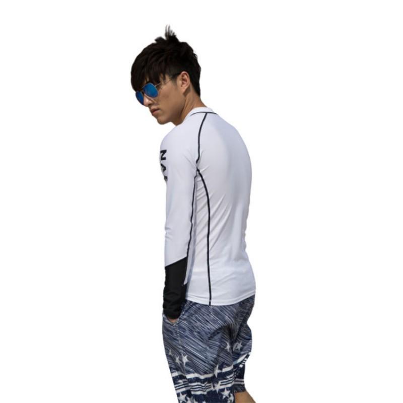 Mens Long Sleeve Zip Wetsuit UPF50 Sun Protection Rash Guard Surfing Snorkeling Diving
