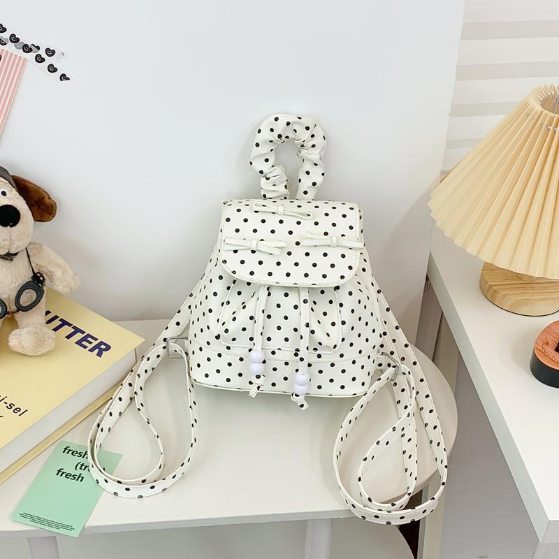 Розовый клетчатый модный рюкзак из мягкой кожи, женский новый нишевый дизайн, рюкзак с откидным клапаном на шнурке с бантом