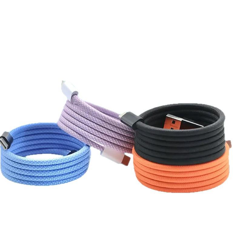 100W Dual Type-C Magnetic Braided Fast Charging Cable for Tablets & Computers - Compatible with Apple & Android Devices