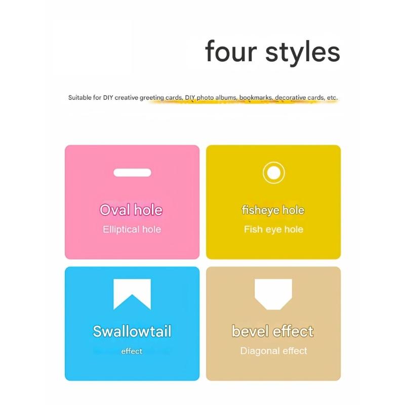 4 In 1 Scrapbooking Edge Decorator Efficient Hole Punch High Capacity for Quick Document Handling with Compacts Size