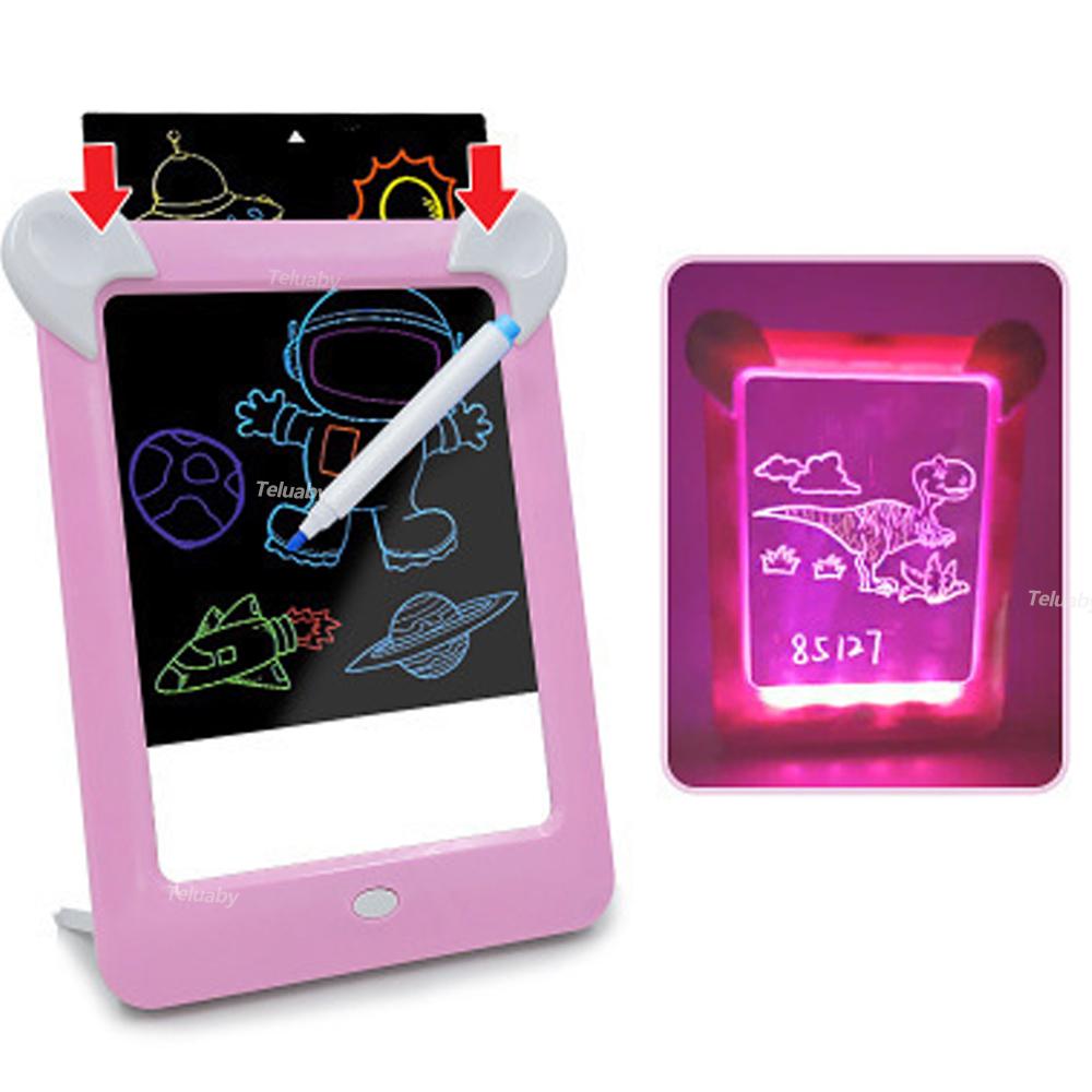 Magicpad Drawing Tablet Kids Luminous Blackboard LED Screen Painting  Pad Cartoons Writing Message Board Educational Toys