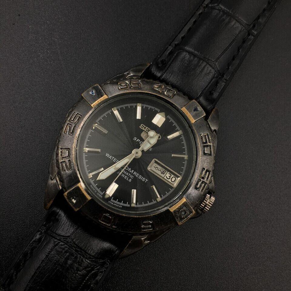 Overhauled Vintage Seiko Automatic Diver Antique Wristwatch Overseas Limited Edition Black Rare 31 Men's