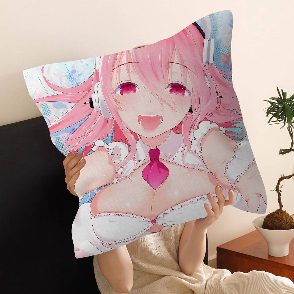 SSuper Sonico Personalized Pillow Dust Cover Bedroom Kids Party Decoration Pillowcase Birthday Children Gift