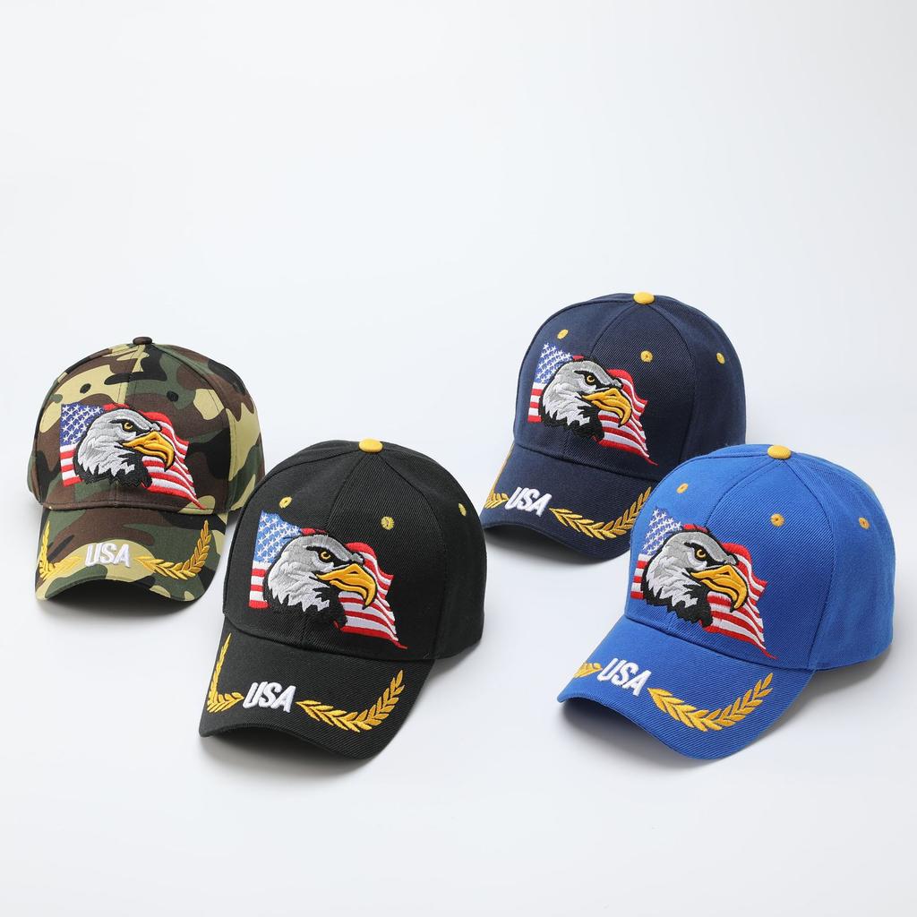 Eagle American Flag Embroidered Baseball Cap Men's High Quality Cap Women's Summer USA Camouflage Sun Hat~