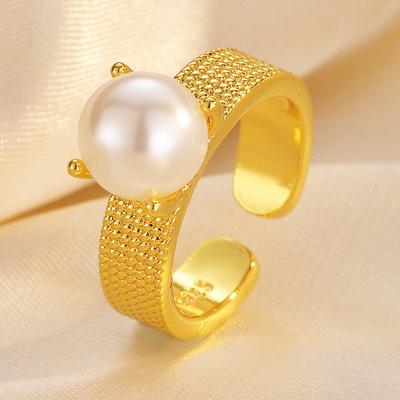 Fashion Trend Pearl Ring Γυναικείο αυθεντικό σχέδιο θέσεων, ελαφρύ, πολυτελές δαχτυλίδι ιδιοσυγκρασίας Κοσμήματα υψηλής ποιότητας