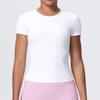 Maglietta da Running da Donna ad Asciugatura Rapida Controllo Pancia - Manica Corta, Sensazione di Nuvola, Top Casual Yoga Fitness.
