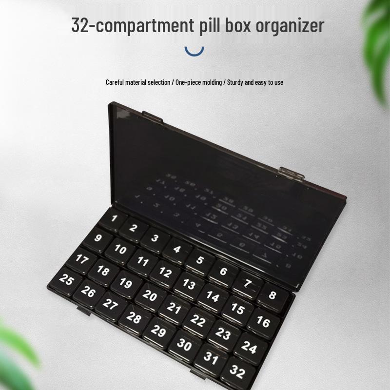 Large Capacity 32-Grid Monthly Pill Organizer Box