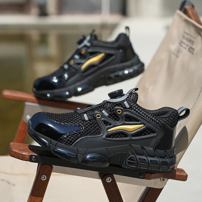 Safety Boots Men Work Sneakers Indestructible Shoes Steel Toe Protective Boots Anti-smash Anti-puncture Rotary Buckle Shoes