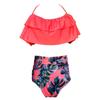 Premium Quality Swimwear Fashion Falbala Women High-waisted Bikini Set For Stylish Comfort