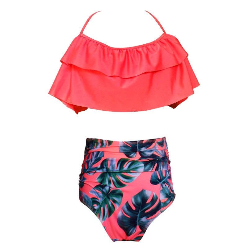 Premium Quality Swimwear Fashion Falbala Women High-waisted Bikini Set For Stylish Comfort