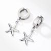 Stainless Steel Ear Clip with Shell/Starfish Accent for Sensitive Skin Comfort Hypoallergenically Party Jewelry
