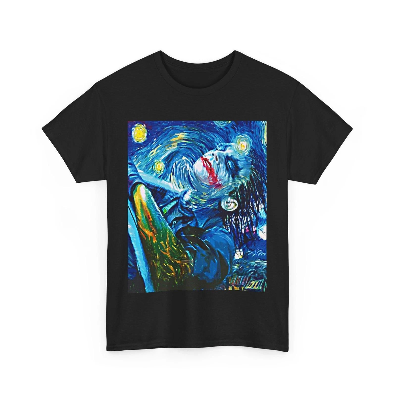 JOKER HEATH LEDGER VAN GOGH STARRY NIGHT ART Tshirt STREET WEAR GIFT MEN SHIRT S