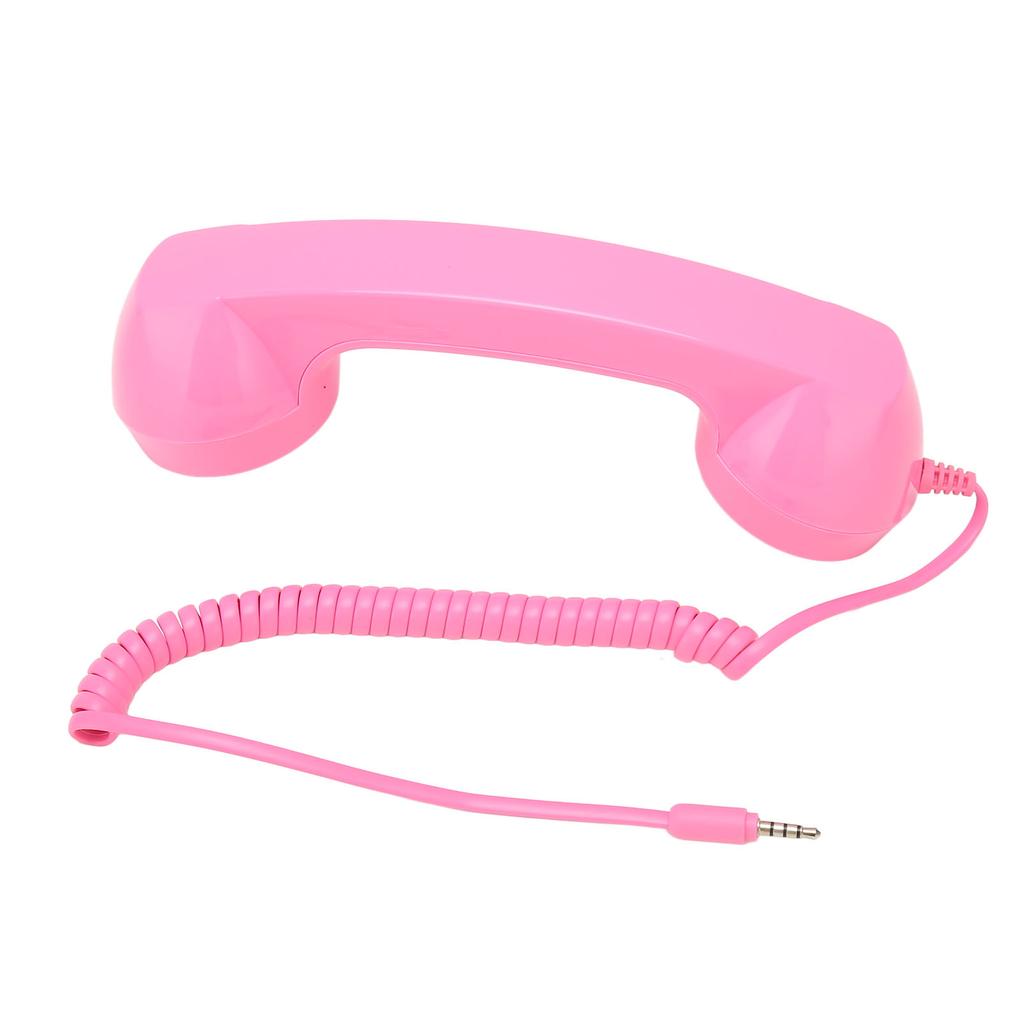 Retro Phone Handset Multifunction Radiation Proof Handheld Cell Phone Receiver for Mobile Phones Computers Pink