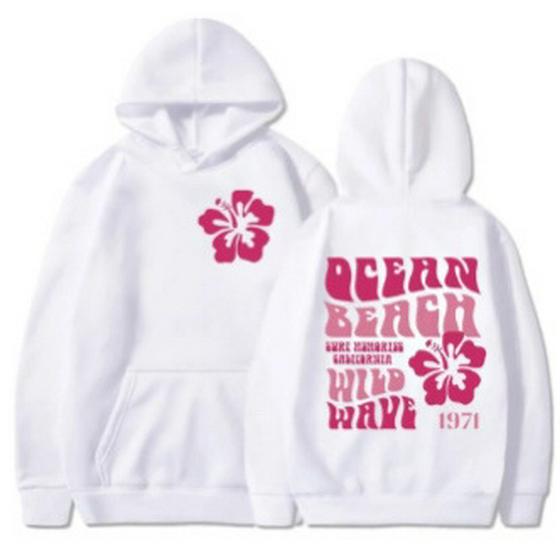 Women's "Everything Comes In Waves" Velvet Hoodie Sweatshirt