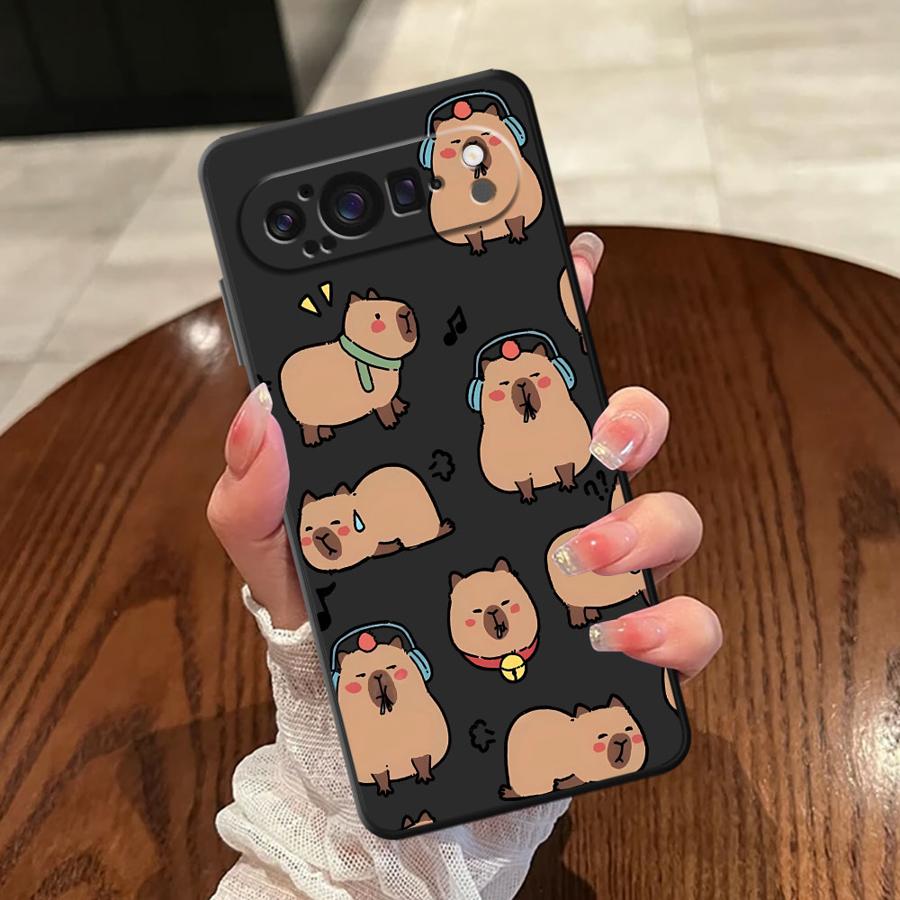Case for Google Pixel 10 9 Pro XL 9a 8a 6 7 8 Pro 7a 6a Soft Cover Capybara Cartoon Cute