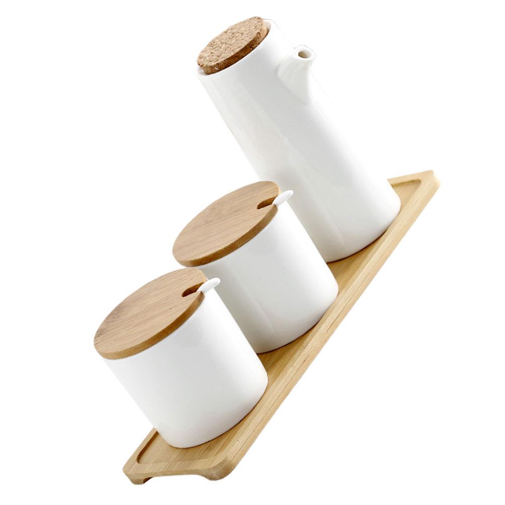 Sos Ceramiczny Pojemnik na Olej Pojemniki na Żywność z Pokrywkami Butelka Kuchenna Izolowany Słoik na Kawę