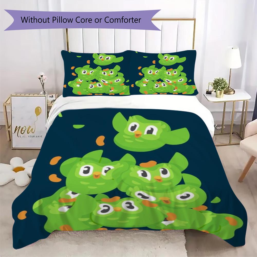 Doolingo-inspired Pattern Bedding,Quilt Set Quilt Cover Pillowcase Home Birthday Gift (1*duvet cover+2*pillowcase,without core)XSJT0917295