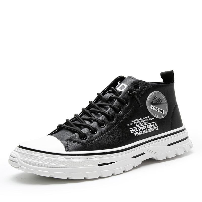 

Вэньчжоу 2025 прямая поставка мужская обувь обувь с высоким верхом осень и зима новая обувь на доске корейская версия тренд мода повседневная обувь 44