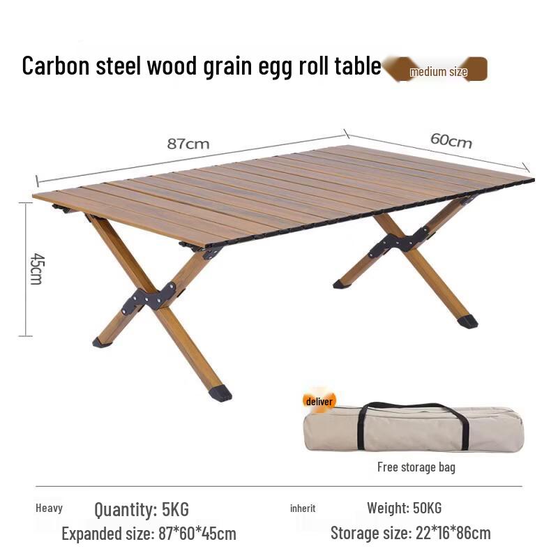 Portable Aluminum Roll-up Camping Table