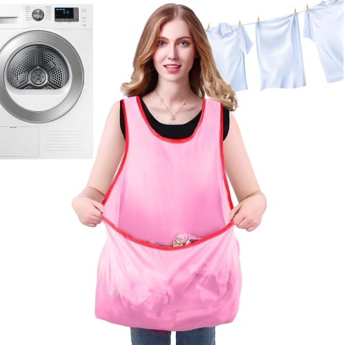 Mcnkoow Kangaroo Apron, Laundry Apron, Clothes Drying Apron, Laundry Apron with Pouch, Kangaroo Laundry Apron, Portable Clothes Drying Apron, Waterpro