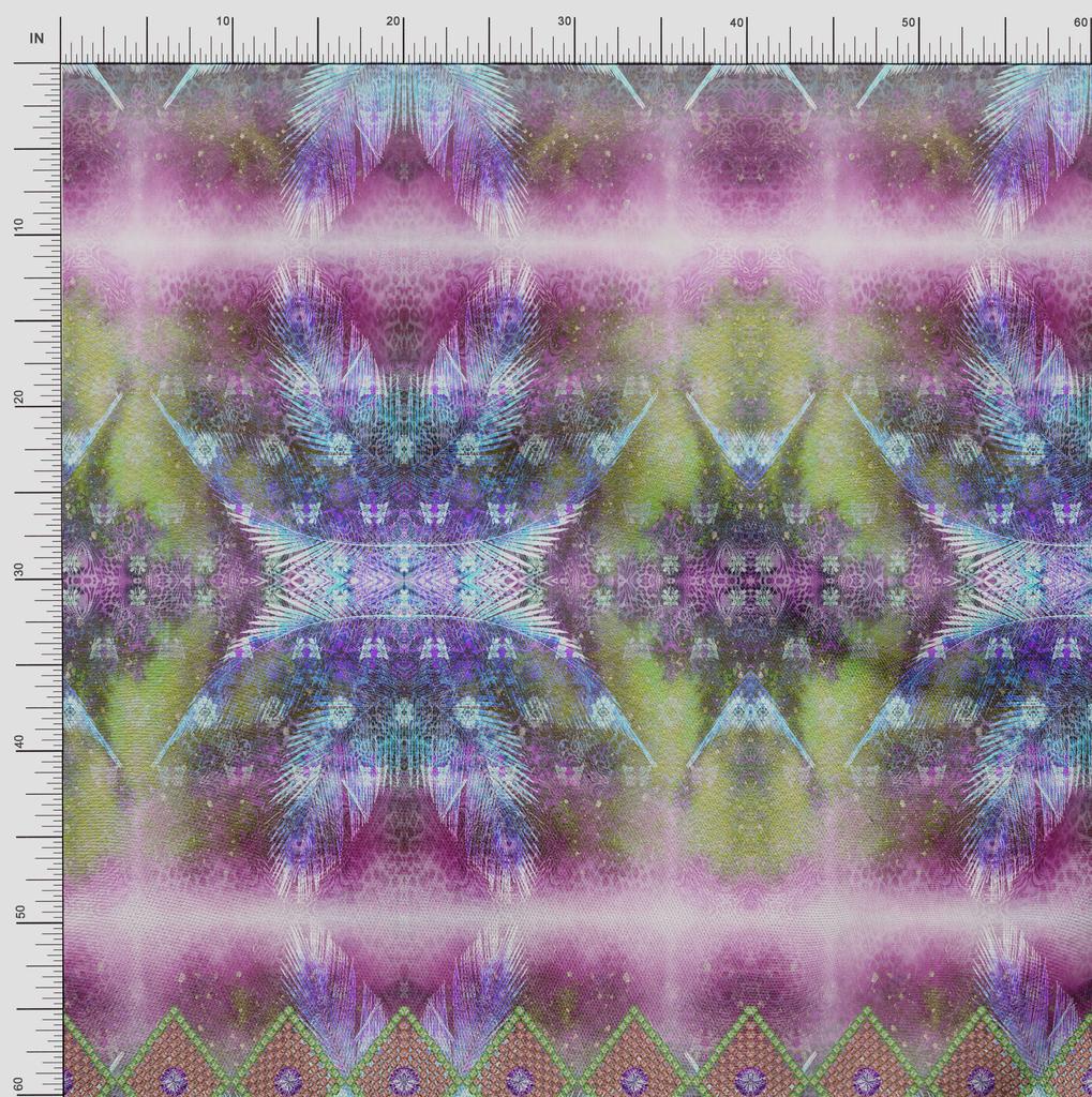 Soimoi Tessuto Satin Crêpe Giapponese Stampa Floreale e a Pannelli Tessuto da Cucito al metro 42 Pollici