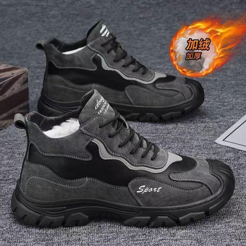 

Ботинки Martin мужские зимние бархатные теплые повседневные альпинистские спортивные ботинки нескользящие водонепроницаемые износостойкие зимние ботинки 44 серый