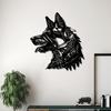 Wolf Head Metal Wall Art, Weather Resistant Sculpture for Outdoor Garden or Indoor Living Room, Wildlife Decor Gift for Halloween New Year