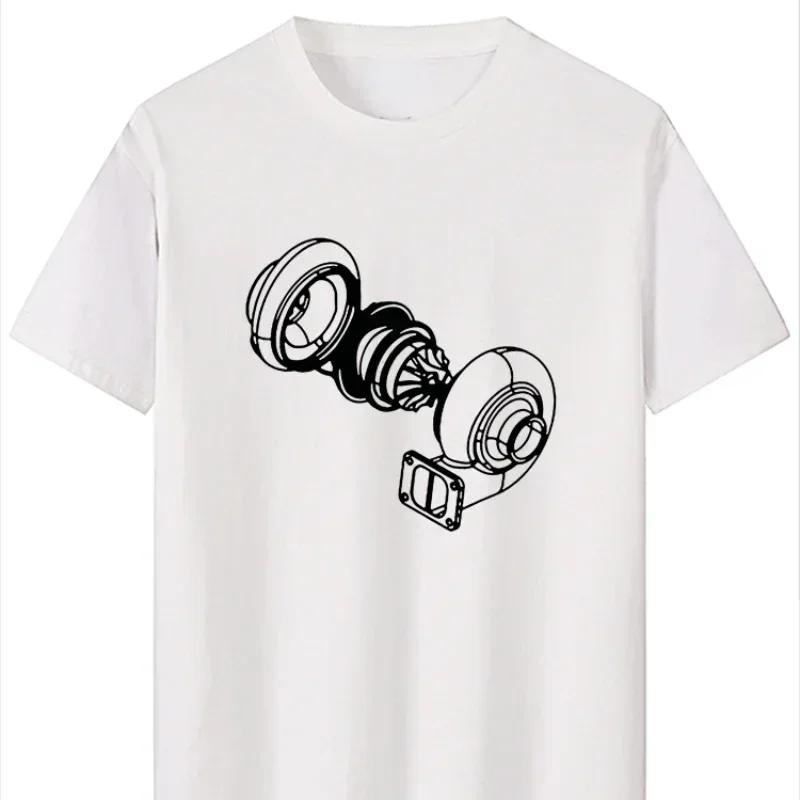 Explosive turbocharged car T-shirt men s adult top clothing crew neck print youth pattern men s and women s T-shirt top 3XL