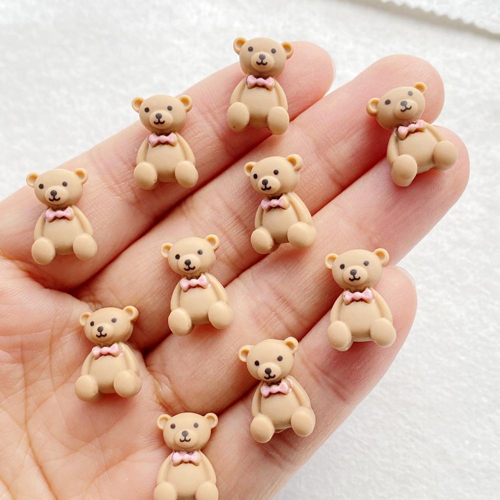 

30Pcs Cute Cartoon Bow Tie Teddy Bear Nail Art Flat back Rhinestone Bead Scrapbook DIY Manicures Appliques Accessories Crafts