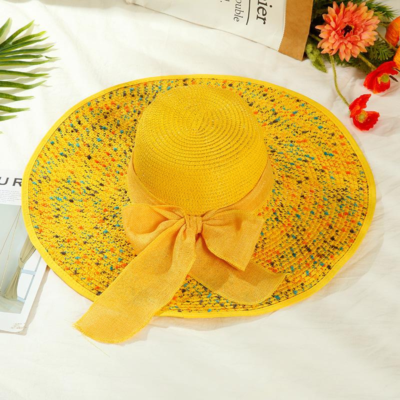 Korean Version Of Trendy Women'S Summer Sun Hat With Large Brim Straw Hat, New Sun Hat Beach Hat Sun Hat Outdoor Sun Hat