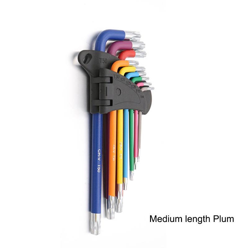 Metrischer Inbusschlüsselsatz 9-teilig - Kugelkopf, 1,5-10 Mm, Farbcodiert, Chrom-Vanadium-Stahl